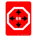 Metal Sign Kolorcoat™ - 6 Feet Apart - 9X12