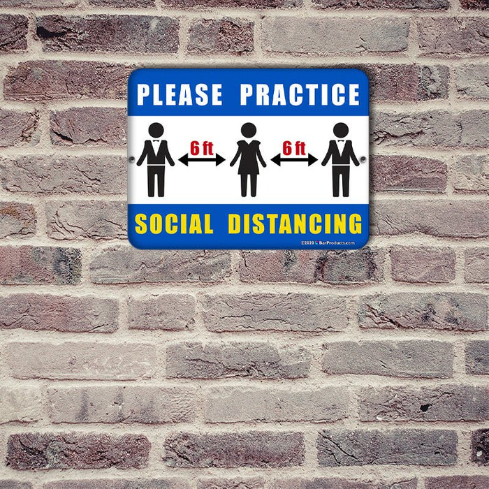 Metal Sign Kolorcoat™ - Social Distancing - 9X12