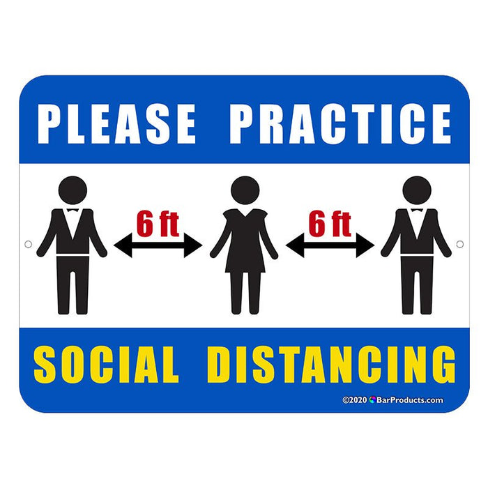 Metal Sign Kolorcoat™ - Social Distancing - 9X12