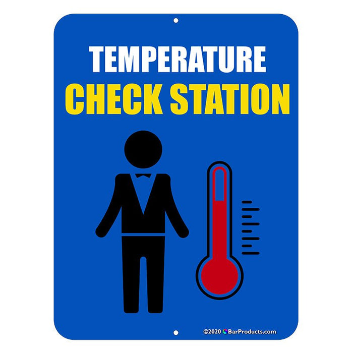 Metal Sign Kolorcoat™ - Temperature Check Station - 9X12