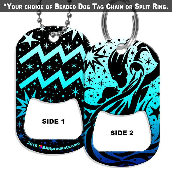 Dog Tag Bottle Opener - Zodiac Sign - Aquarius