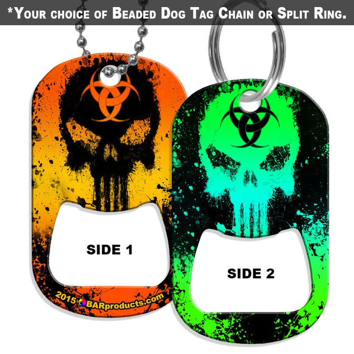 Dog Tag Bottle Opener - Hazard Skull