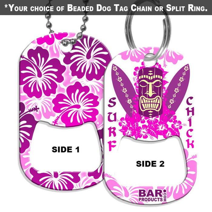 Dog Tag Bottle Opener - Surf Chick