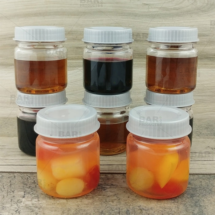  Mini Mason Jars - w/ Lids - Plastic 2.5 oz. - Pack of 8