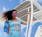BarConic® Drinkware - Blue Plastic Tiki Cup w/ Lid and Straw - 24 ounce