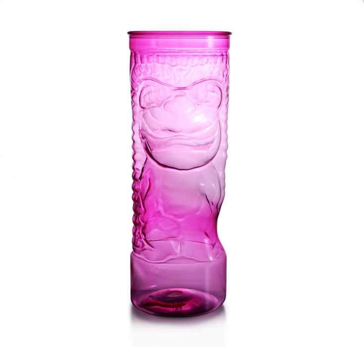 BarConic® Drinkware Pink Plastic Tiki Cup w/ Lid and Straw - 24 ounce