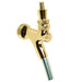 Gold-colored valve stem on a white background