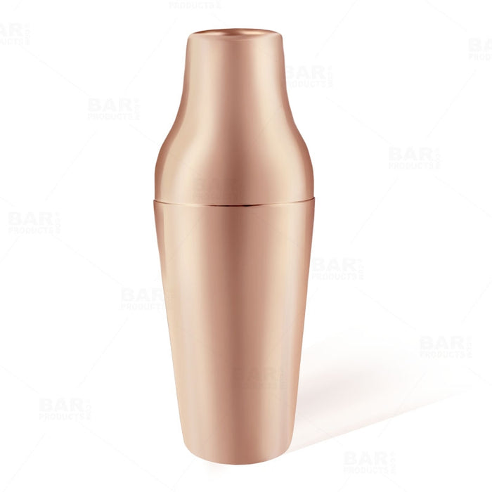 BarConic® French Style 2 Piece Cocktail Shaker - Copper Plated - 20oz