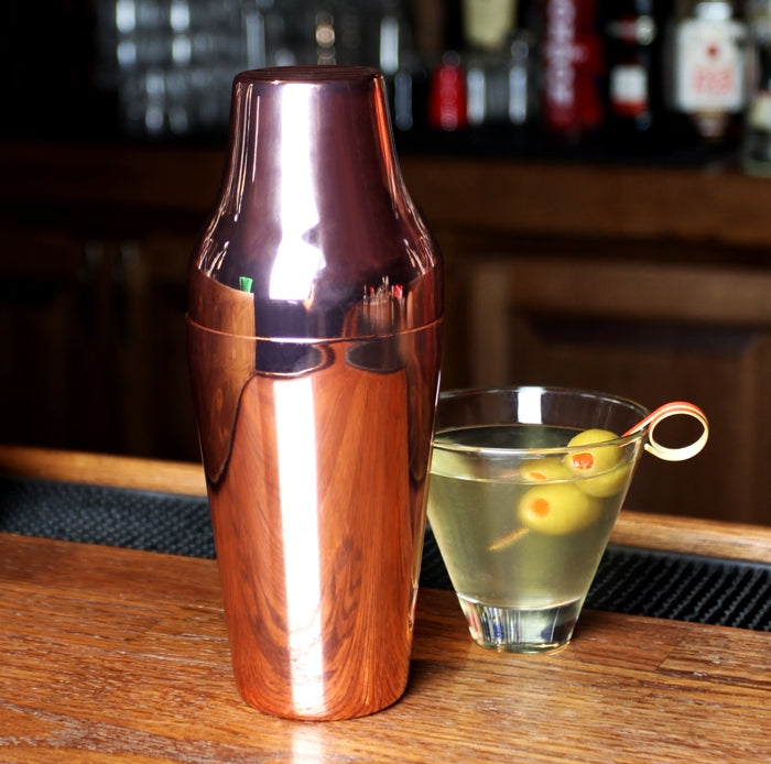 BarConic® French Style 2 Piece Cocktail Shaker - Copper Plated - 20oz