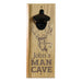 Engraved Man Cave Wooden Wall Bottle Opener w/ Magnetic Cap Catcher - Deer