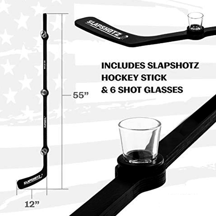 Premium Hockey Stick Paddle With - 6 Shot Glasses