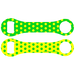 Kolorcoat™ Dog Bone Bottle Opener - Green and Yellow Polka Dots