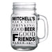 CUSTOMIZABLE - 16oz Mason Jar with Handle - Good Beer, Good Friends