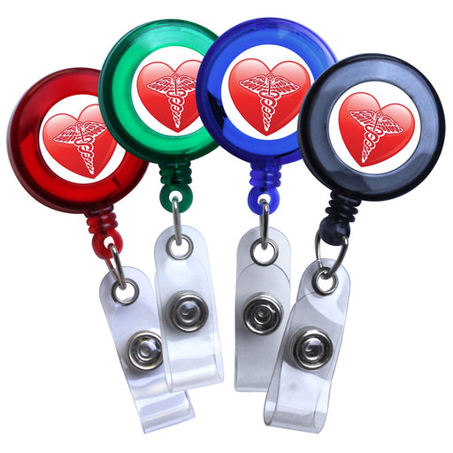 Medical Heart Symbol Translucent Plastic Badge Reel