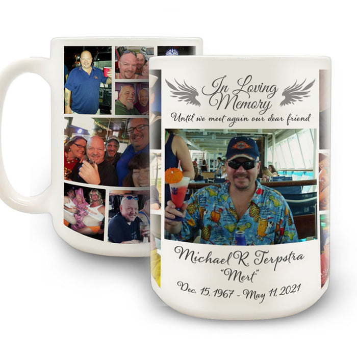 CUSTOM Memorial Coffee Mug - 22 Slot Collage - 15 Ounce