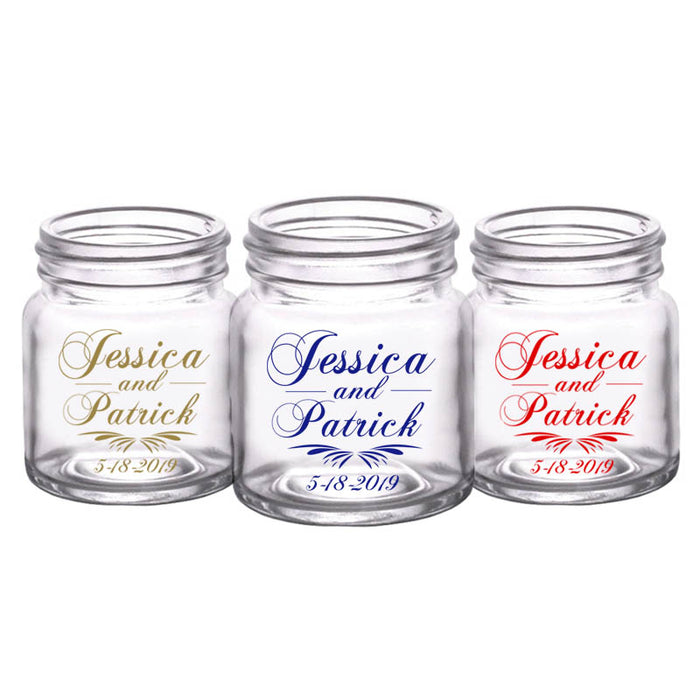 CUSTOMIZABLE - 2oz Clear Mini Mason Jar Shot Glass - Simplistic