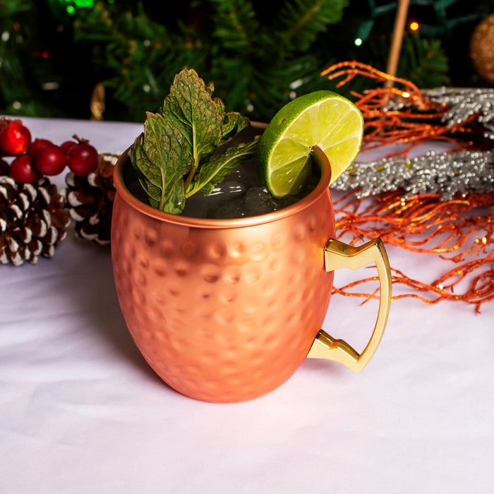 BarConic® Hammered Moscow Mule Mug - Copper Plated 18oz