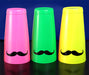 Mustache Cocktail Shaker Tins - All NEON Colors