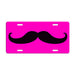 Mustache Themed License Plates - Pink