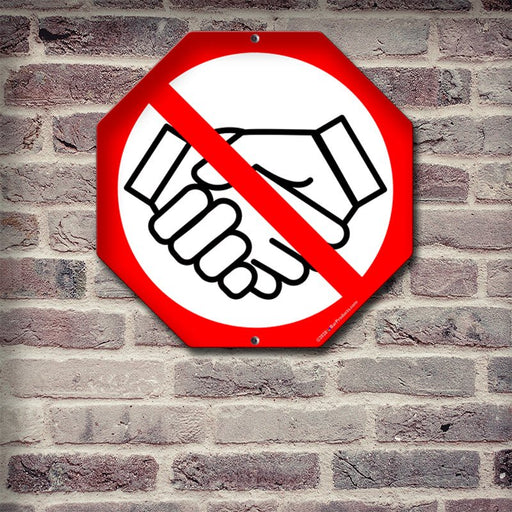 Octagon Metal Kolorcoat™ Sign - No Hand Shaking