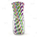 BarConic® Eco-Friendly Paper Straws - Striped Assorted Colors - Pack of 100