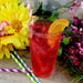 BarConic® Eco-Friendly Paper Straws - Striped Assorted Colors - Pack of 100