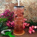 BarConic® Drinkware - Plastic Tiki Cup w/ Lid and Straw - 24 ounce Clear