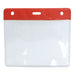 Red - Universal Clear Plastic Badge Holder