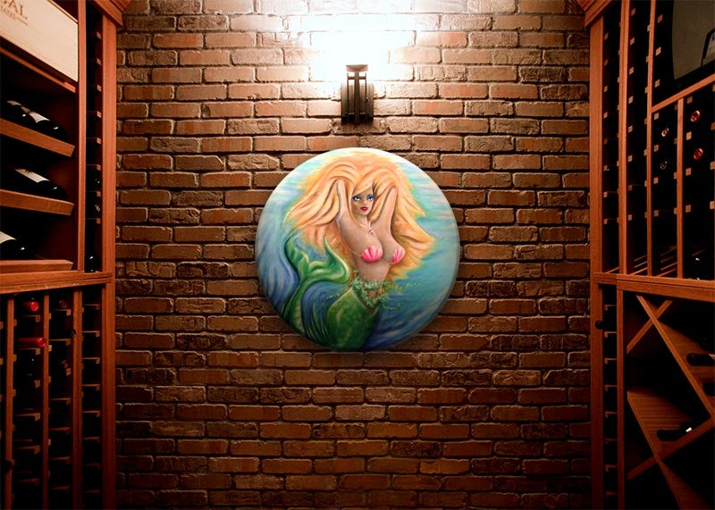 Blonde Mermaid Round Wooden Table Top - Two Sizes Available