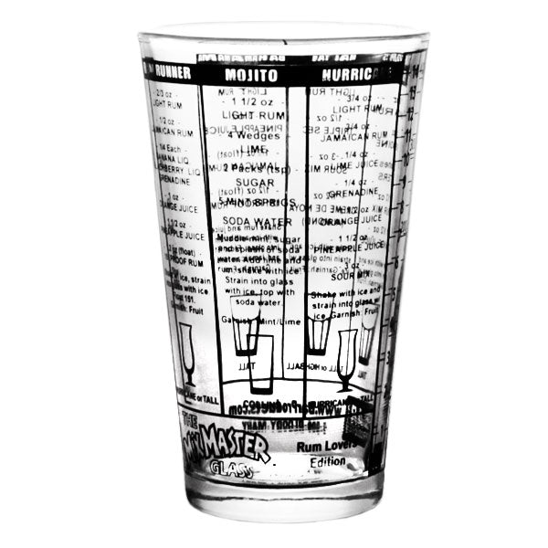 Rum Recipe Mxing Pint Glass