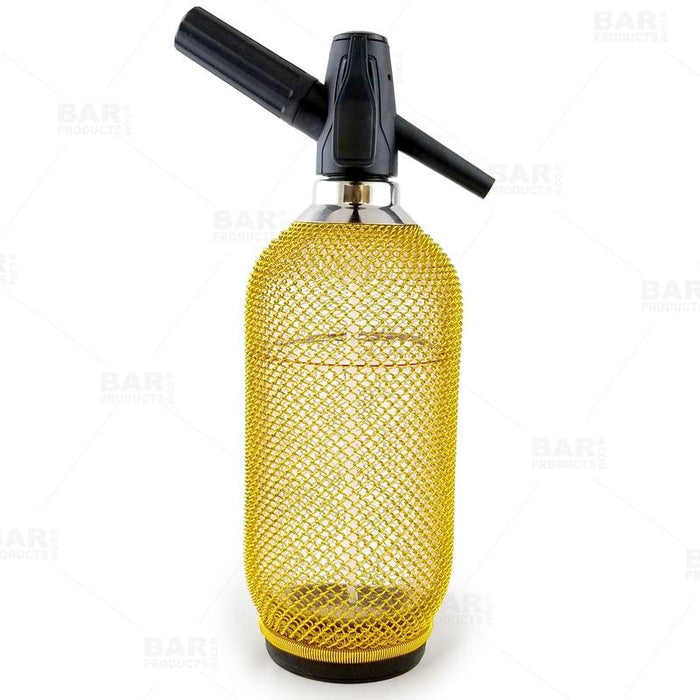 BarConic® Soda Siphon - Glass w/Gold Mesh - 1 Liter