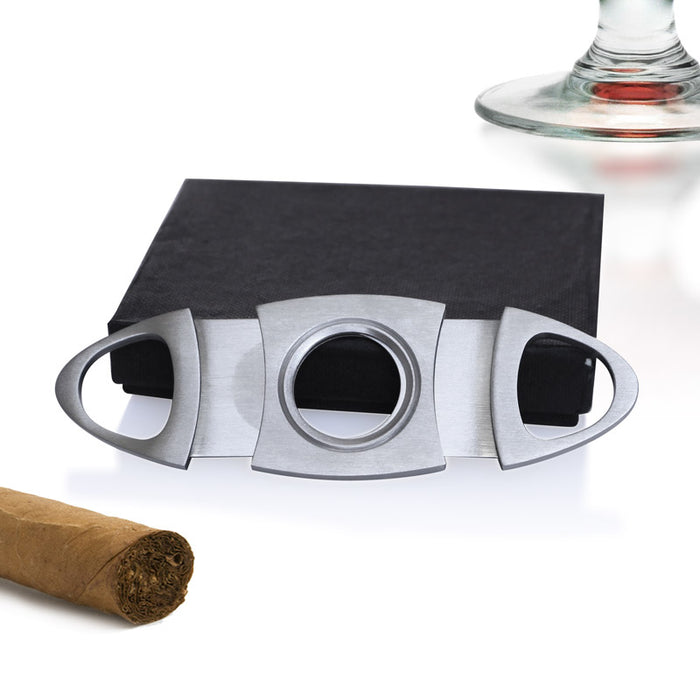 Stainless Steel Double Blade Guillotine Cigar Cutter 