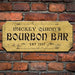 CUSTOMIZABLE Wood Plaque Sign - BOURBON BAR - Color Options